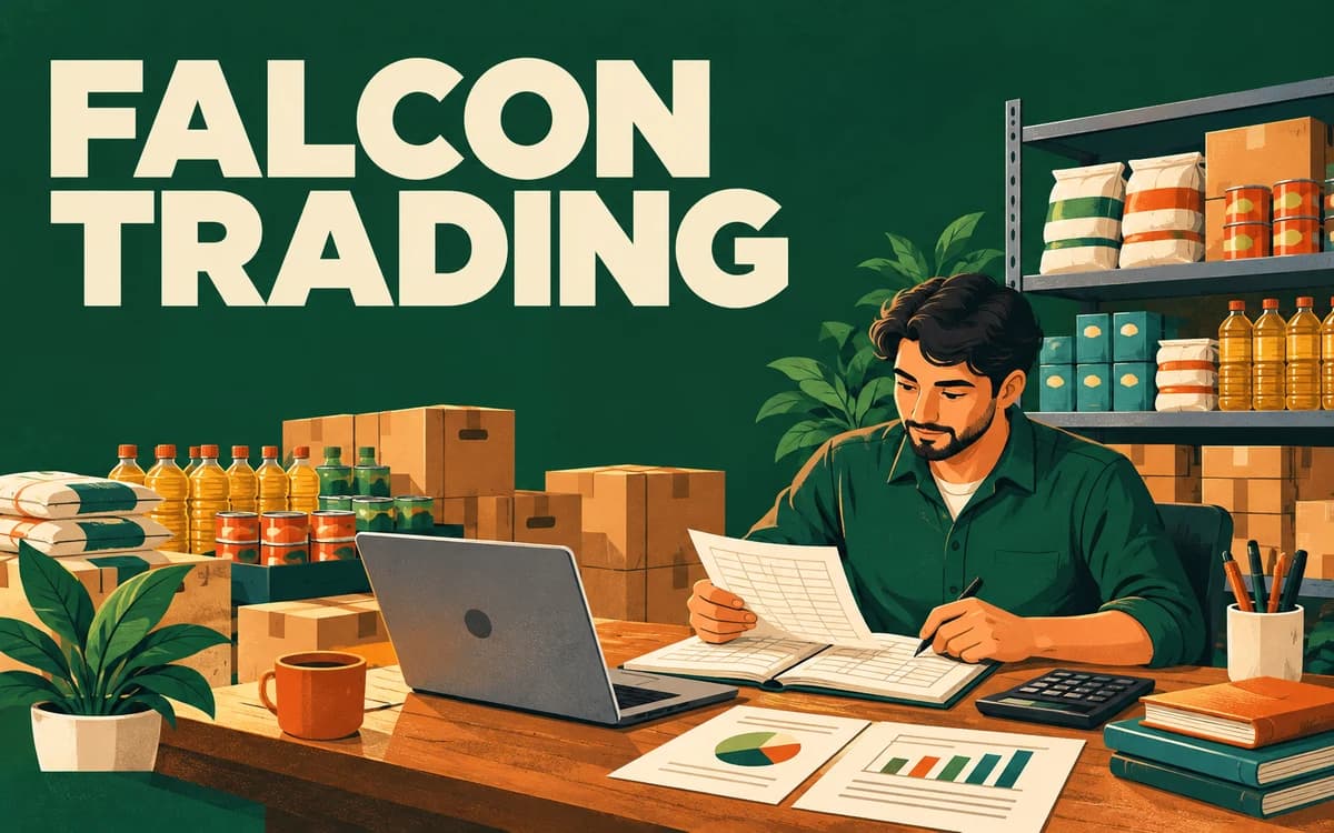 Falcon Trading illustrated project poster