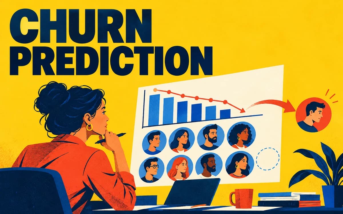 Churn Prediction System illustrated project poster