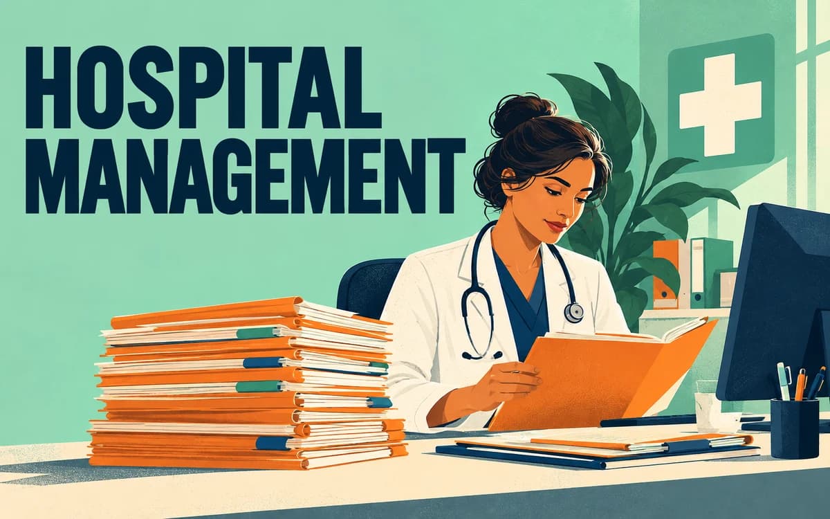 Hospital Management System illustrated project poster