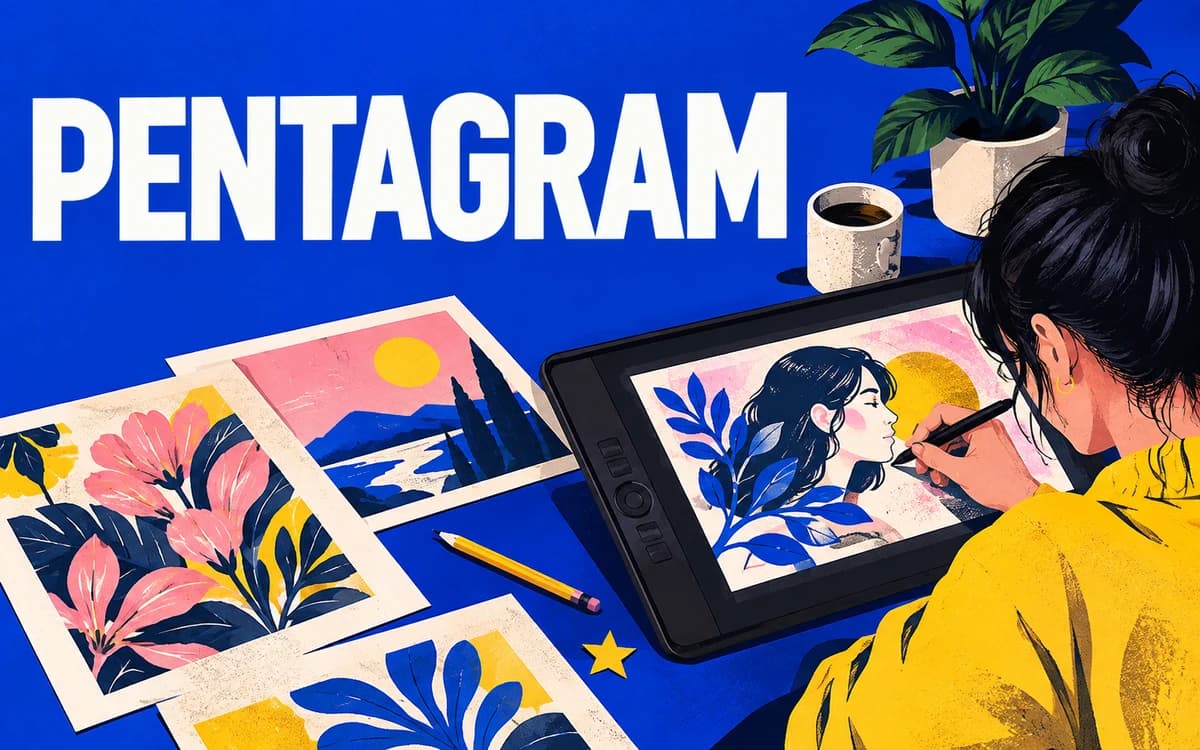 Pentagram illustrated project poster